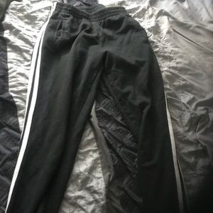 Brandy Melville Pants - Black sweat pants with white stripes Brandy Melville Pants - Black sweat pants with white stripes